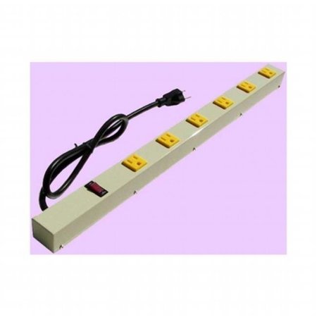 E-DUSTRY INC e-dustry EPS-2063AG 6 Outlet Metal Power Strip - 24 in. EPS-2063AG